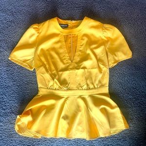 Bebe Peplum Keyhole Blouse